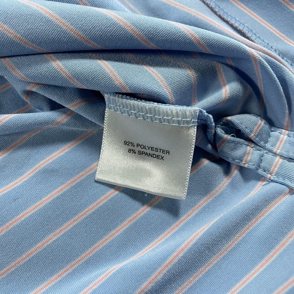 Peter Millar Polo Shirt Mens XL Blue Striped Summer Comfort Bay Hill Golf - Picture 6 of 8